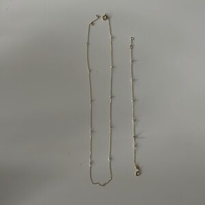 Gorjana Pearl Newport Nexklace AND Bracelet Set